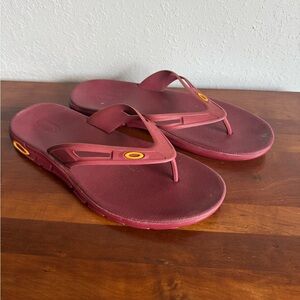 Oakley Red Ellipse Slide On Flip Flops Mens 11 Beach Casual Boating Coastal